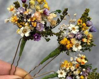 Meadow hair pin Romantic bridal hair pin Boho wedding accessories Summer wedding Garden wedding Bridal hair pin Wildflower flower hair pin