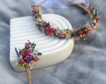 Dried flower boutonniere, Groom&#39;s buttonhole, Rustic/ boho/ Summer wedding accessory, Wildflower boutonniere, Meadow Daisy boutonniere