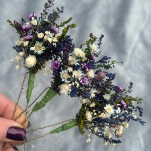 Lavender Dried Flower Hair pins,Wedding hair accessories,purple bridal hair pins,purple flower hair pins,bridesmaid hair pins, boho wedding