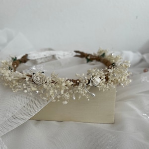 Baby's breath flower crown, Natural bridal hair wreath, Preserved baby's breath crown, crown for girl, Crown for bride,rustic crown