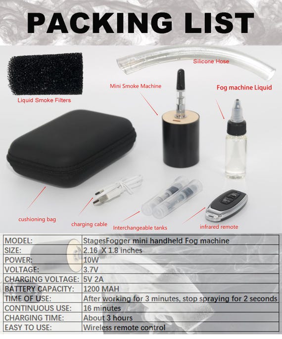 Handheld Smoke Machine, Portable Small Fog Machine Fog Fluid for Halloween  Photography Gift Indoor Outdoor Photography Videography Effects - Etsy