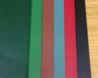 Sélection de toiles de reliure : Buckram pour bibliothèque, 7 pièces 525 x 335 mm (paquet A)