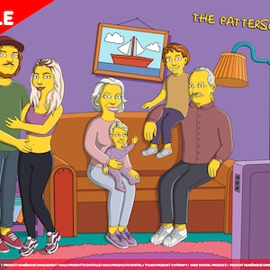 Custom Cartoon Portrait from Photo | Personalized Simpsons Custom Portrait | Couple Gift | Gift Idea