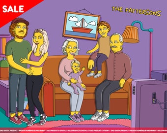 Personalized Simpsons Style Portrait | Custom Cartoon Gift (Digital File)