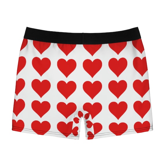 Boxer Pour Homme Confortable - Imprimé Cœur Et Motif D'amour - Noir - Sous-vêtement Générique Neuf