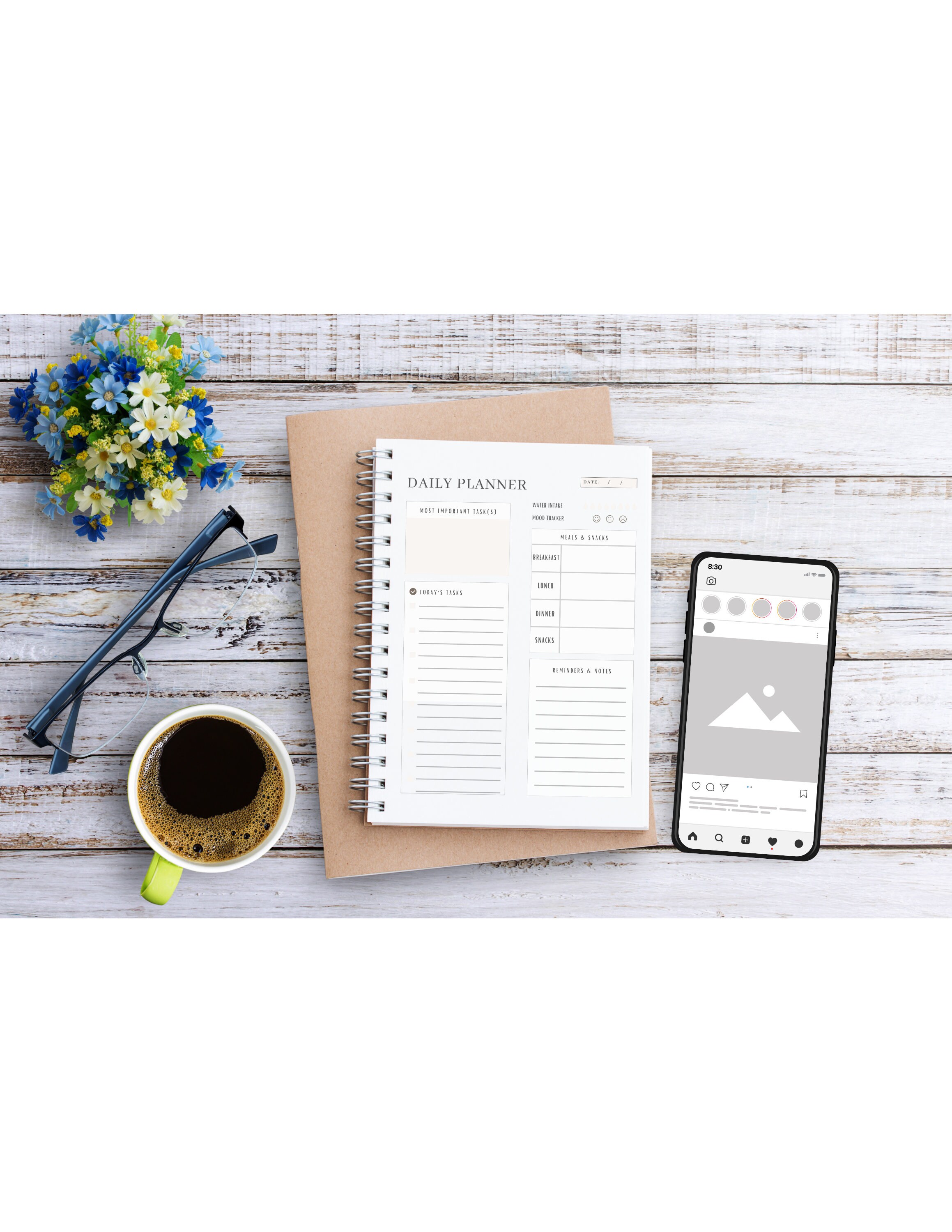 Digital Daily Planner Download Template - Etsy