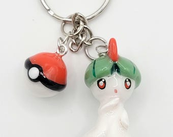 Pokémon Ralts Keychain, Kawaii Style