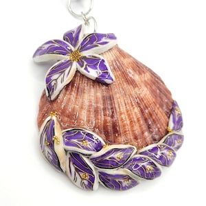 Necklace, shell necklace, flower necklace, porcelain look,