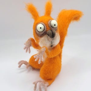Felt figure, decorative figure "Panic Squirrel", squirrel figure
