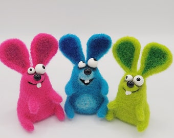 Felt figure set, bunnies, Easter bunnies, set of 3