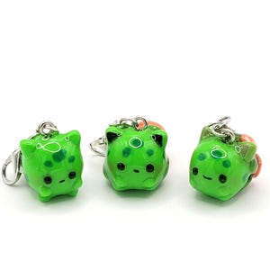 Amuletos colgantes Pokémon, Evolución de Bulbasaur, Estilo Kawaii, Conjunto de 3