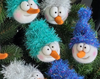 Felt figure, snowman - Christmas balls, set of 3