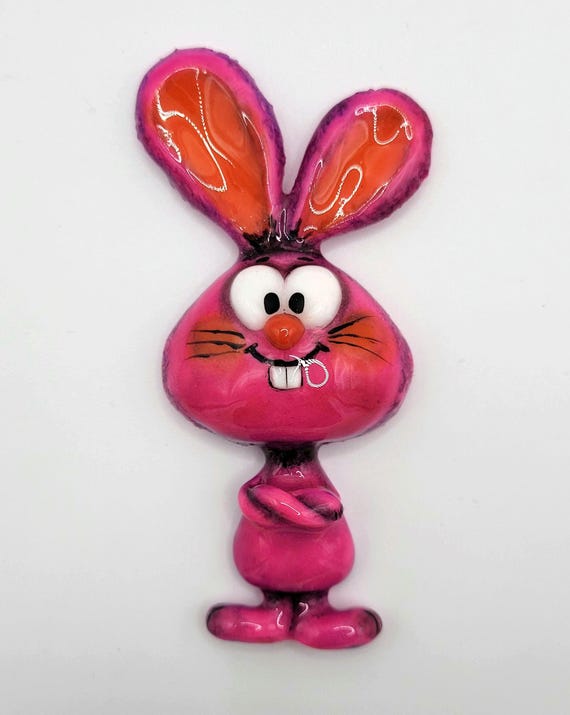 Fridge Magnet "hasi", a Pink Bunny - Etsy Fridge Magnet "hasi", a Pink Bunny - Etsy