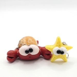 Pendant, shell pendant, crab pendant. Set of 2