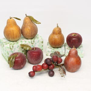 Sugar Fruit Decor YOUR CHOICE Apples or Pears Table Decor Fall Harvest Farmhouse Decor