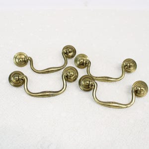 Drop Handle Drawer Pull Set of 4 Dresser Handle Salvage Well Worn Replacement Bail Pulls KBC Hardware