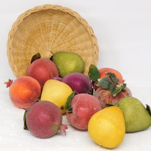 Sugared Fruit Apples Pears  Pumpkin Fall Harvest Fruit Jewel Tones Kitchy Farmhouse Decor YOUR CHOICE