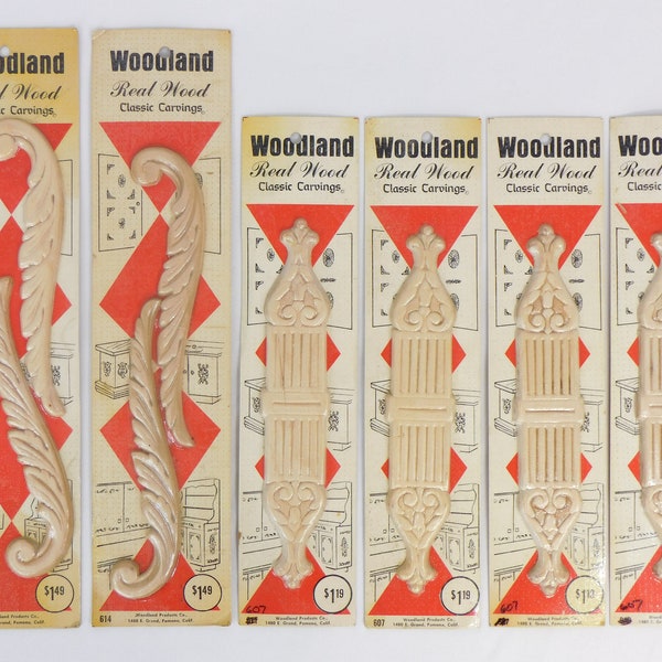 Woodland Products, Real Wood Appliques, Onlays, Unpainted Wood Decorations, Decorative Wood Carved Accents