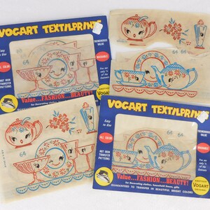 Vintage Vogart Textilprints Hot Iron Transfer Patterns Kitchen Capers for Decorating Clothes Linens and Gifts