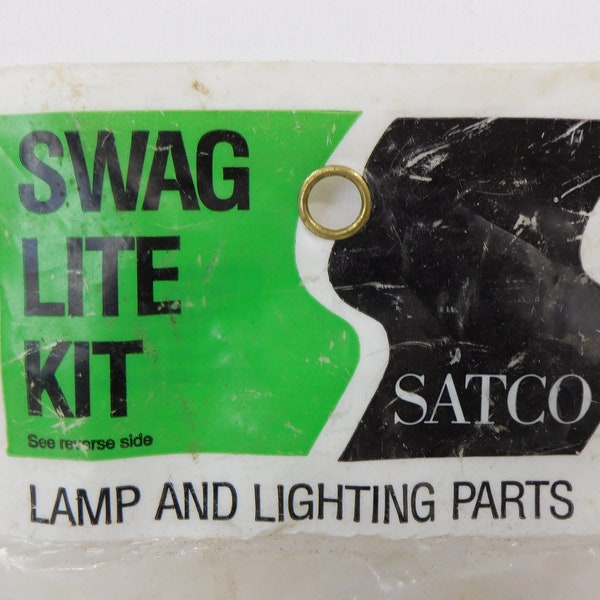 Satco Swag Lite Kit, Swag Light Kit, Lamp and Lighting Parts, 15 feet of Brass Chain, 20 Feet of Wire, 2 Hooks, Cord and Switch