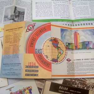 1934 Chicago World's Fair, grote partij reclamememorabilia, souvenirbrochures, boekjes en kaarten