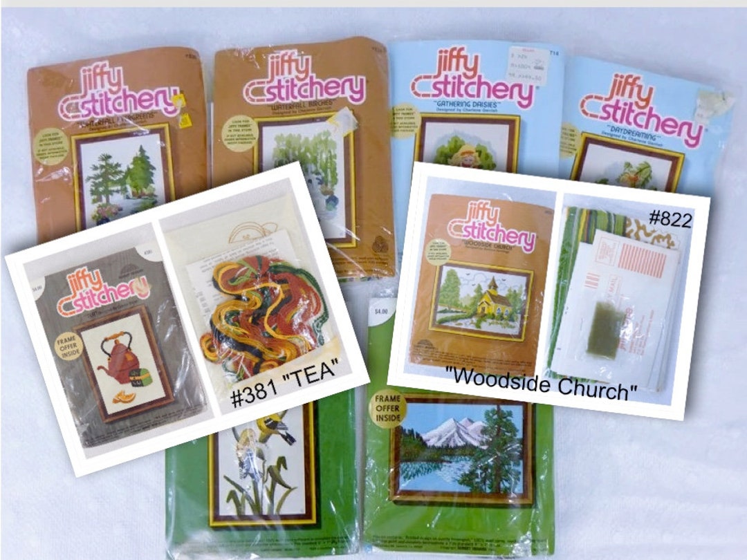 Jiffy Stitchery Crewel Kit by Sunset Designs 1970's YOUR CHOICE New in