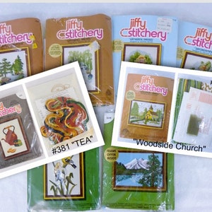 Jiffy Stitchery Crewel Kit by Sunset Designs 1970's YOUR CHOICE New in Unopened Package