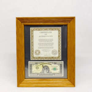 One Million Dollar Bill Complete with Certificate of Authenticity by the American Bank Note Company 1988