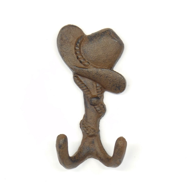 Cast Iron Cowboy Hat Coat Hook Double Wall Hook Western Hardware