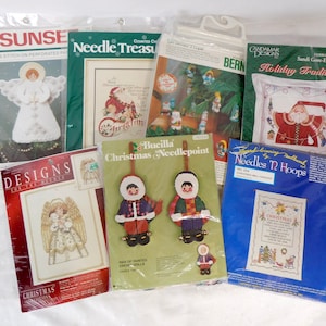 Kit de punto navideño vintage: punto de cruz, bordado, bordado a mano - TU ELECCIÓN