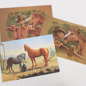 Leanin 'Tree Grußkarten, Künstler Nate Owen, Künstler H. Goodwine, wunderliche Grußkarte, 3er-Set, alter Cowboy, Pferdeliebhaber