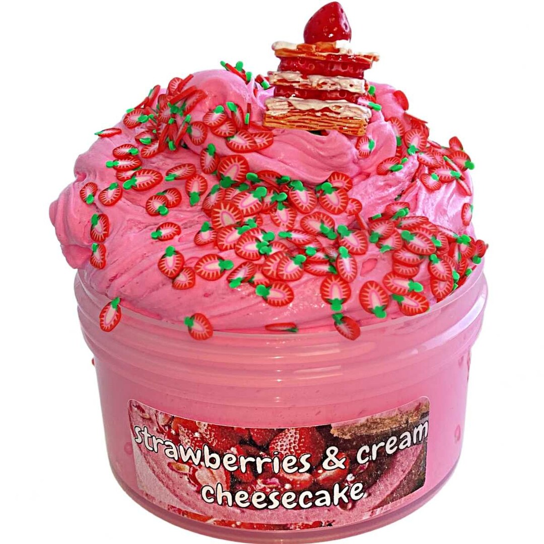 Strawberries & Cream Cheesecake Slime Etsy