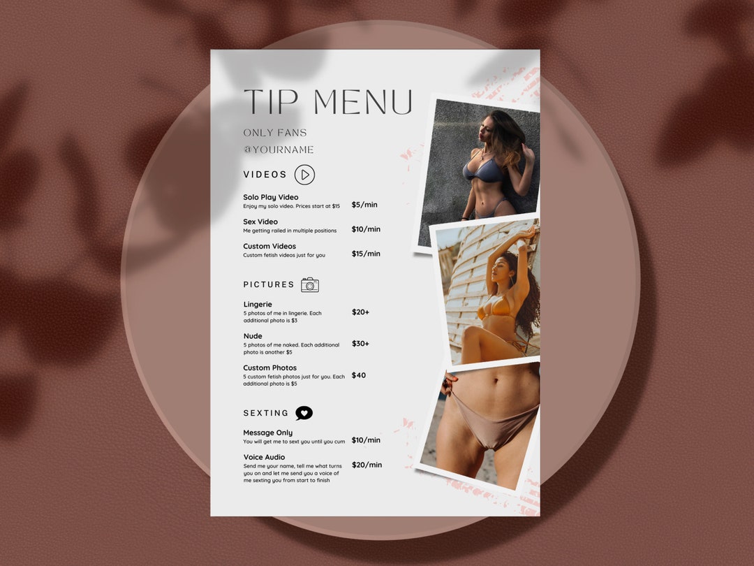 Onlyfans Tip Menu - Canva Template