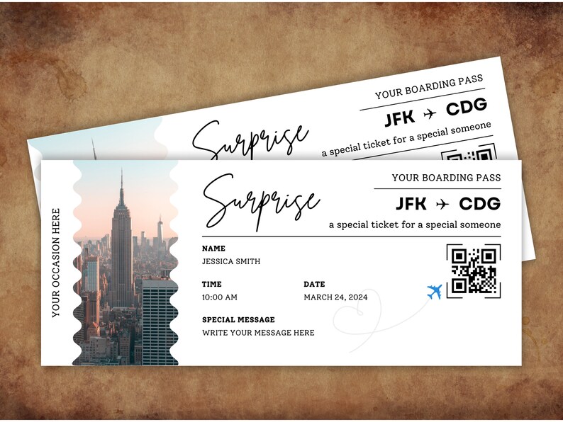 Editable Boarding Pass Template 4 Desings Printable Plane Ticket ...