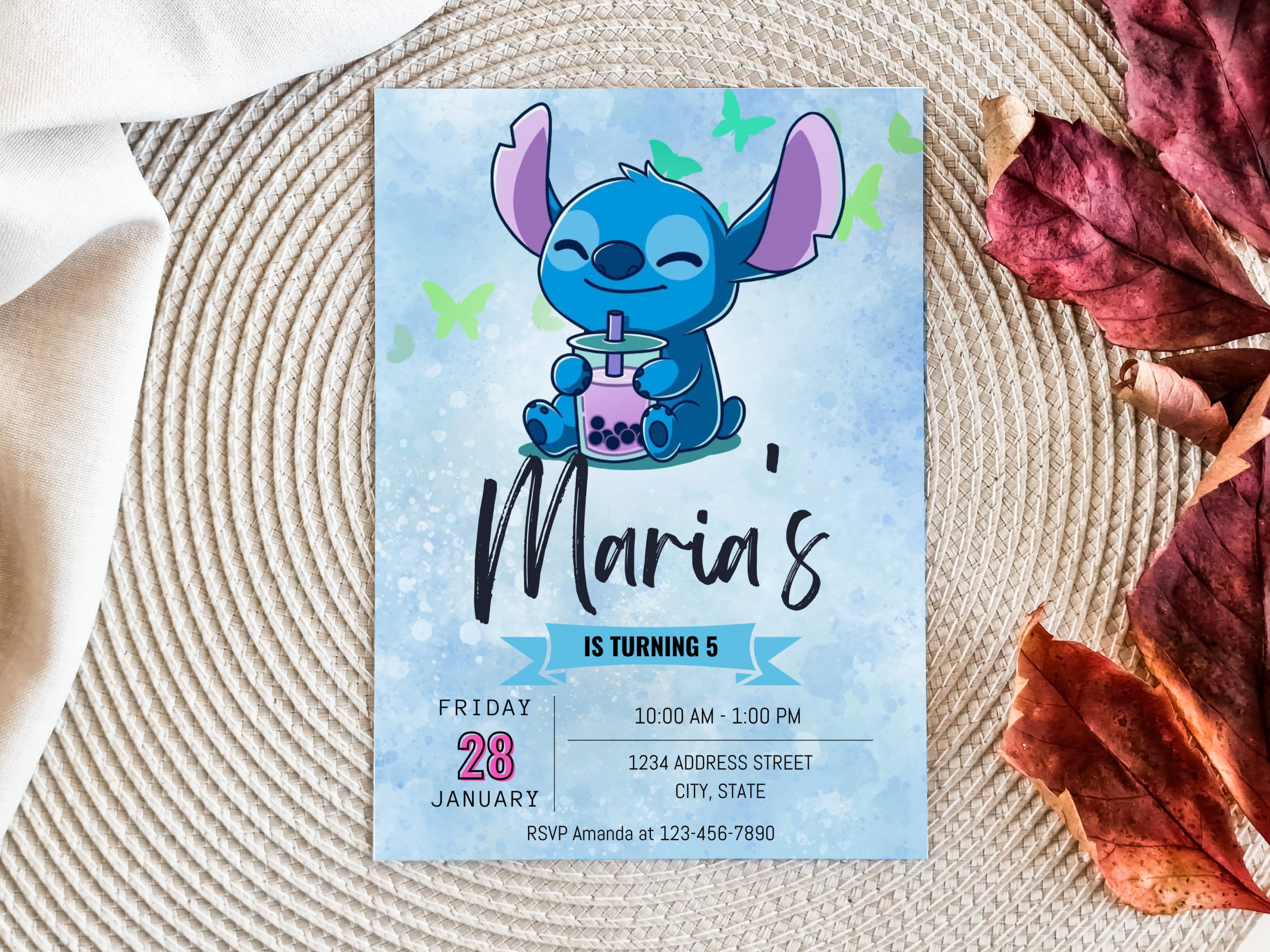 Lilo and stitch birthday invitations -  France