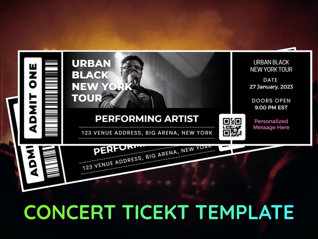 Surprise Concert Ticket Template Ideal for Gifting Print or Email Surprise Concert Ticket Template Ideal for Gifting Print or Email