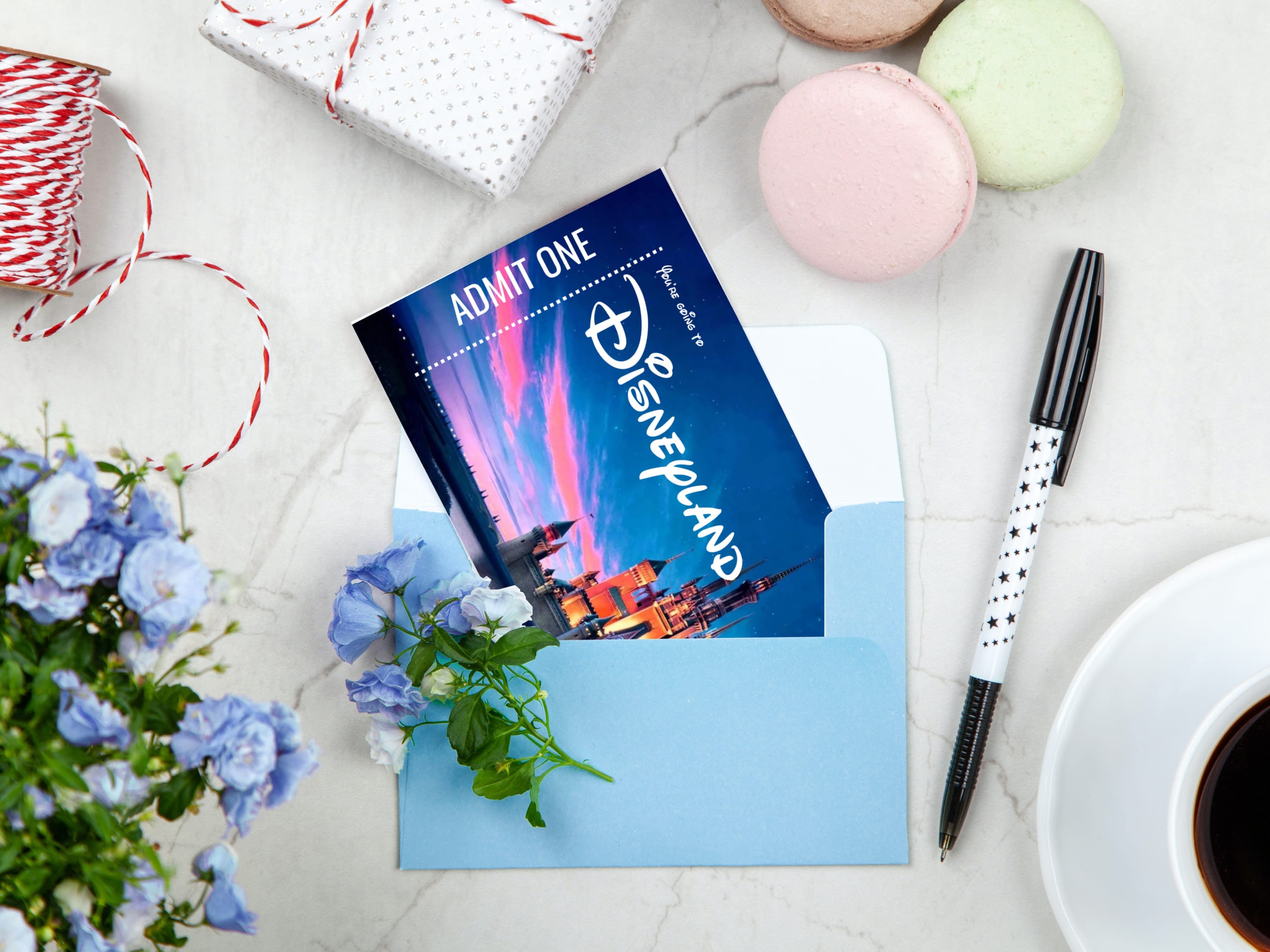 Disneyland Ticket Printable Editable in Canva, Ticket to Disneyland