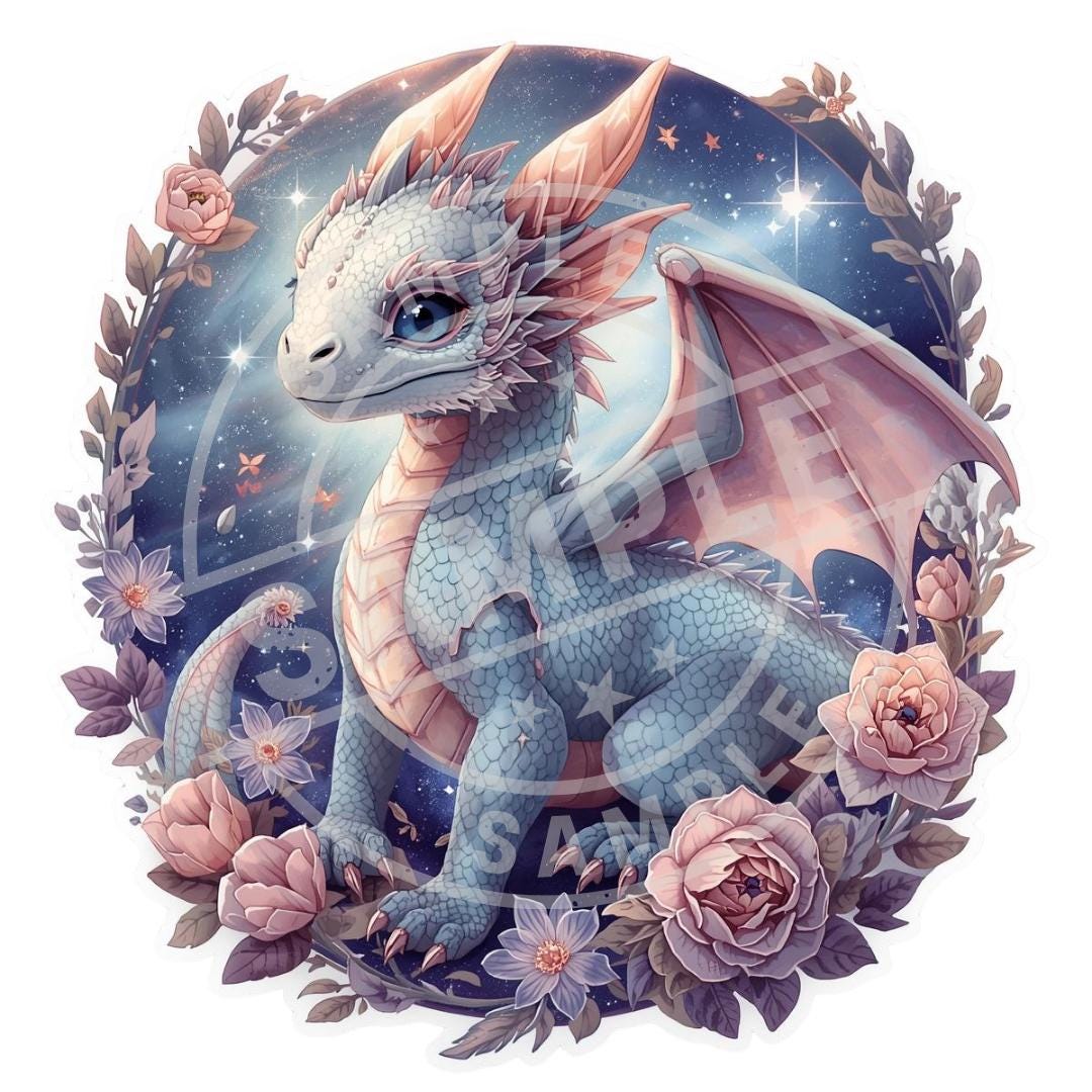 Baby Elemental Dragon Hatchlings PNG + SVG Bundle, 6 Cute Fantasy ...