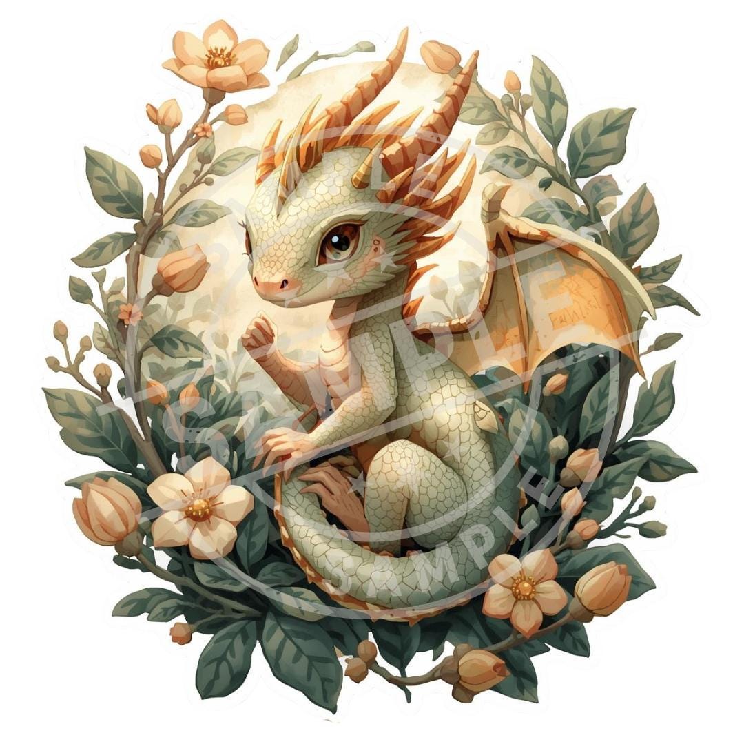 Baby Elemental Dragon Hatchlings PNG + SVG Bundle, 6 Cute Fantasy ...