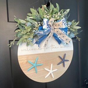 Welcome to the Beach Door Hanger, Beach Theme Door Decor for Condo ...