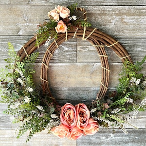 Fall Pumpkin Wall Decor Wreath, Pink Pumpkin Wreath, Dusty Rose Wreath, Autumn Decor, Fall Decor for Front Door, Fall Pumpkin Decor for Home