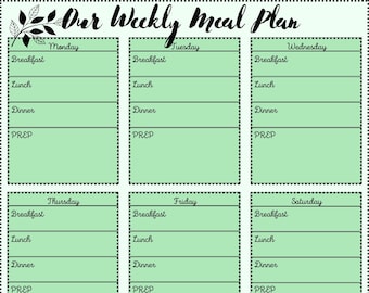 Meal Planner Worksheet