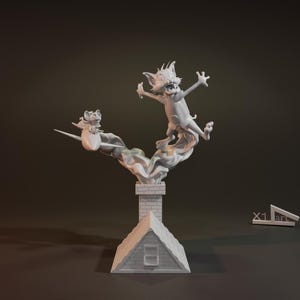 Tom i Jerry 3D Print STL Plik, 3D Digital, Natychmiastowy link do pobrania dysku, Tom i Jerry STL Figure