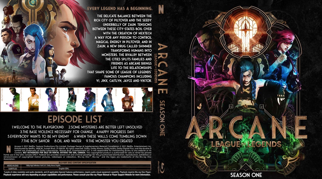 Arcane League of Legends Season 1 Blu Ray Etsy