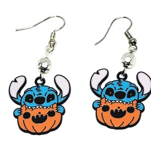 Boucles d&#39;oreilles pendantes Halloween point citrouille