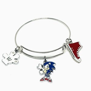 Sonic Hedgehog Bangle Charm Bracelet
