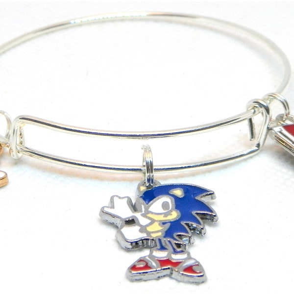 Sonic Hedgehog Bangle Charm Bracelet