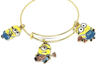 Bracciale rigido con ciondoli dei Minions