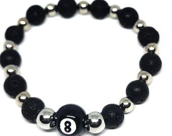 Eight Ball Beaded Stretch Bracelet