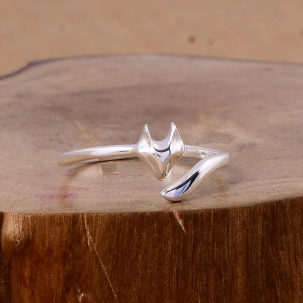 Sterling Silver Fox Ring: 925 Whimsical Animal Wrap, Adjustable